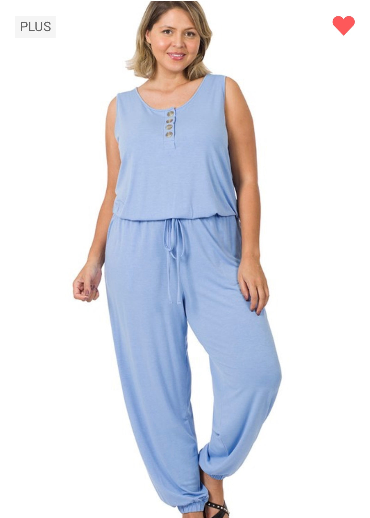 Plus Sleeveless Jogger Jumpsuit